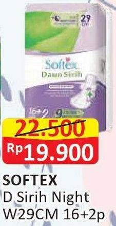 Promo Harga Softex Daun Sirih 29cm 18 pcs - Alfamart