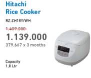 Promo Harga HITACHI RZ-ZH18Y | Rice Cooker 1.8 L   - Electronic City