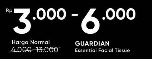 Promo Harga GUARDIAN Essential Facial Tissue 200 pcs - Guardian