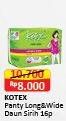Promo Harga Kotex Fresh Liners Longer & Wider Scented Daun Sirih 16 pcs - Alfamart