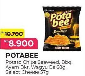 Promo Harga POTABEE Snack Potato Chips Melted Cheese, Ayam Bakar, BBQ Beef, Wagyu Beef Steak 57 gr - Alfamart