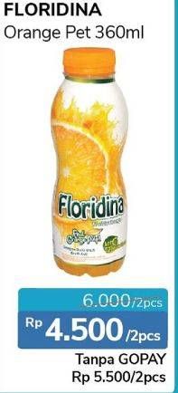 Promo Harga FLORIDINA Juice Pulp Orange Orange per 2 botol 360 ml - Alfamidi