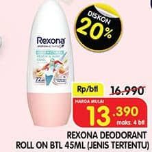Promo Harga Rexona Deo Roll On 45 ml - Superindo