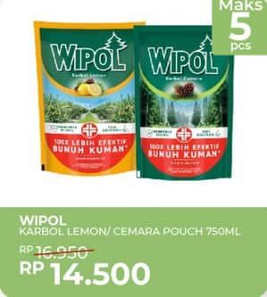 Promo Harga Wipol Karbol Wangi Lemon, Cemara 750 ml - Yogya