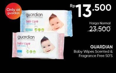 Promo Harga Guardian Baby Wipes Scented, Fragrance Free 50 pcs - Guardian