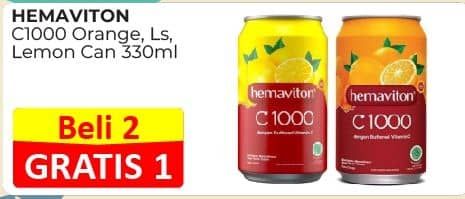 Promo Harga Hemaviton C1000 Orange, Less Sugar, Lemon 330 ml - Alfamart