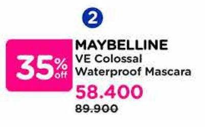 Promo Harga Maybelline Colossal Waterproof Black 9 ml - Watsons