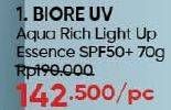 Promo Harga Biore UV Aqua Rich Light Up Essence SPF50++ 70 gr - Guardian