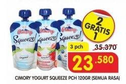 Promo Harga CIMORY Squeeze Yogurt All Variants per 3 pouch 120 gr - Superindo