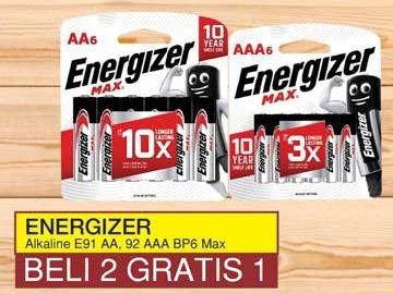Promo Harga ENERGIZER Battery Alkaline Max AA E91, AA E91, AAA E92, AAA E92 2 pcs - Yogya