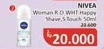 Promo Harga Nivea Deo Roll On Whitening Happy Shave, Whitening Silk Touch 50 ml - Alfamidi
