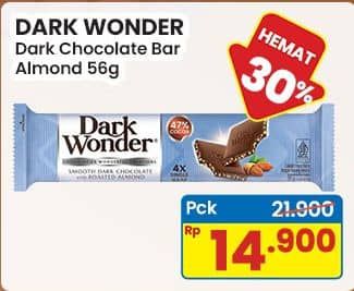 Promo Harga Dark Wonder Chocolate Almond 56 gr - Indomaret