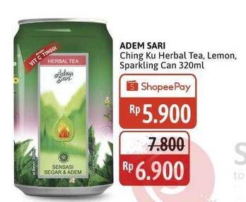 Promo Harga Adem Sari Ching Ku Herbal Tea, Herbal Lemon, Sparkling Herbal Lemon 320 ml - Alfamidi