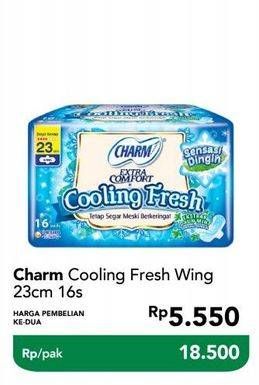 Promo Harga Charm Extra Comfort Cooling Fresh Wing 23cm 16 pcs - Carrefour