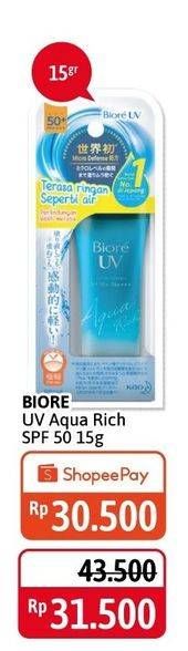 Promo Harga BIORE UV Aqua Rich Watery Essence SPF 50 15 gr - Alfamidi