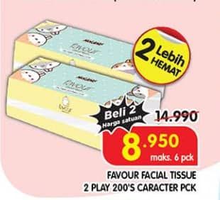 Promo Harga Favour Character Facial Tissue Gentle Touch 200 sheet - Superindo