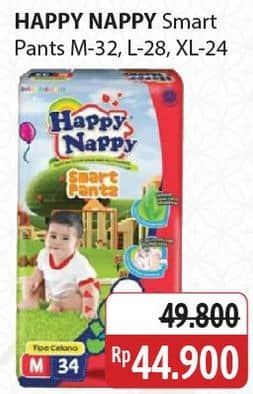 Promo Harga Happy Nappy Smart Pantz Diaper XL24, M32, L28 24 pcs - Alfamidi