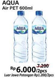 Promo Harga AQUA Air Mineral per 2 botol 600 ml - Alfamart