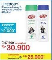 Promo Harga Lifebuoy Shampoo Strong Shiny, Anti Dandruff 340 ml - Indomaret