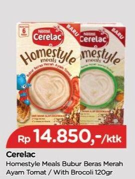 Promo Harga Nestle Cerelac Homestyle Bubur Tim Beras Merah Wortel Brokoli, Beras Merah Ayam Tomat 120 gr - TIP TOP