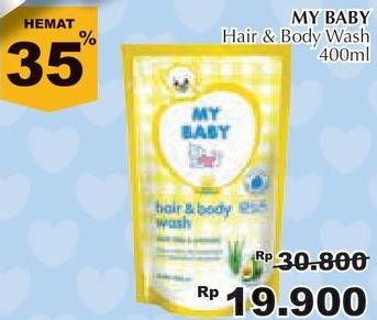 Promo Harga MY BABY Hair & Body Wash 400 ml - Giant