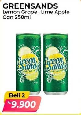 Promo Harga Green Sands Minuman Soda Lemon Grape, Lime Apple 250 ml - Alfamart
