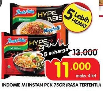 Promo Harga INDOMIE Hype Abis 75 gr - Superindo