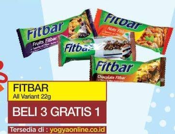 Promo Harga FITBAR Makanan Ringan Sehat All Variants per 3 pcs 22 gr - Yogya