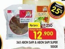 Promo Harga 365 Abon Sapi Original, Super 100 gr - Superindo