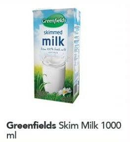Promo Harga GREENFIELDS Fresh Milk Skimmed Milk 1000 ml - Carrefour