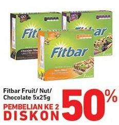 Promo Harga FITBAR Makanan Ringan Sehat Fruit, Nuts, Choco 5 pcs - Carrefour