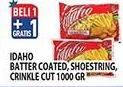 Promo Harga Idaho French Fries Batter Coated, Shoestring, Crinkle Cut 1000 gr - Hypermart