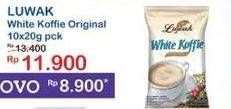 Promo Harga Luwak White Koffie Original per 10 sachet 20 gr - Indomaret