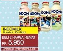 Promo Harga INDOMILK Susu Cair Botol All Variants per 2 botol 190 ml - Yogya