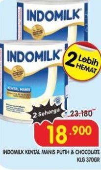 Promo Harga Indomilk Susu Kental Manis Plain, Cokelat 370 gr - Superindo