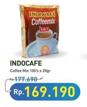 Promo Harga Indocafe Coffeemix 3in1 per 100 sachet 20 gr - Hypermart