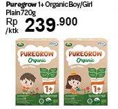 Promo Harga ARLA Puregrow Organic 1+ Boys, Girls 720 gr - Carrefour