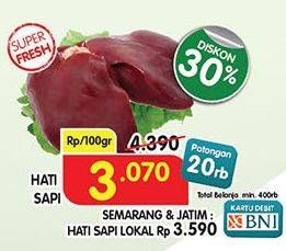 Promo Harga Beef Liver (Hati Sapi) per 100 gr - Superindo