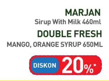 Promo Harga Marjan Syrup Milk/Double Fresh   - Hypermart