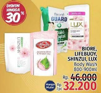 Promo Harga BIORE, LIFEBUOY, SHINZUI, LUX Body Wash  - LotteMart