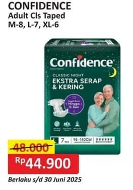 Promo Harga Confidence Adult Diapers Classic L7, M8, XL6 6 pcs - Alfamart