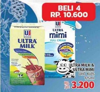 Promo Harga Ultra Milk & Ultra Mimi UHT Kids  - LotteMart