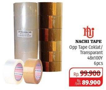 Promo Harga NACHI Opp Tape Transparan, Coklat 6 pcs - Lotte Grosir