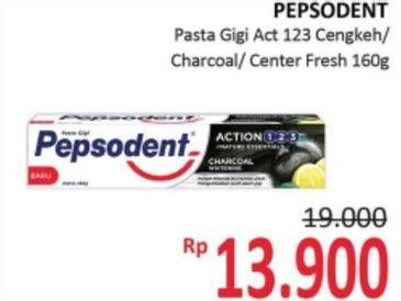 Promo Harga PEPSODENT Pasta Gigi Action 123 Cengkeh/ Charcoal/ Center Fresh 160 g  - Alfamidi