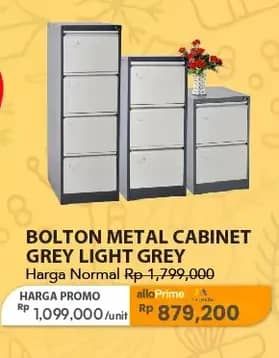 Promo Harga Transliving Bolton Metal Cabinet Grey Light, Grey  - Carrefour