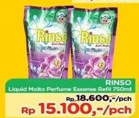 Promo Harga RINSO Anti Noda + Molto Liquid Detergent Perfume Essence 750 ml - TIP TOP
