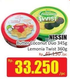 Promo Harga NISSIN Butter Coconut Duo 345gr/ Lemonia Twist 360gr  - Hari Hari
