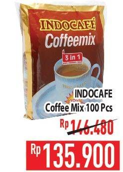 Promo Harga Indocafe Coffeemix 3in1 per 100 sachet 20 gr - Hypermart