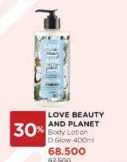 Promo Harga LOVE BEAUTY AND PLANET Body Lotion Delicious Glow 400 ml - Watsons