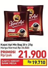 Promo Harga Kapal Api Kopi Bubuk Special Mix per 20 sachet 25 gr - Carrefour